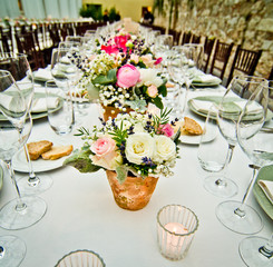 table set for wedding
