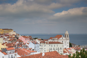Fototapeta na wymiar Lisboa Igreja de Santo Estevao side view