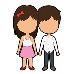 cute couple just married vector illustration design