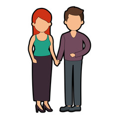 cute couple in love vector illustration design