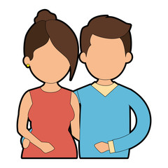 cute couple in love vector illustration design