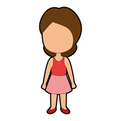 cute and little girl character vector illustration design