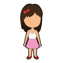 cute and little girl character vector illustration design