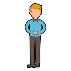 young man avatar character vector illustration design
