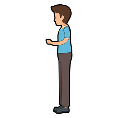 young man avatar character vector illustration design