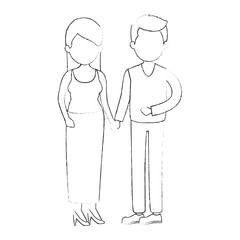 cute couple in love vector illustration design