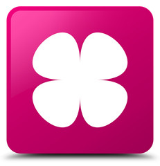 Flower leaf icon pink square button