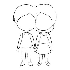 cute couple in love vector illustration design