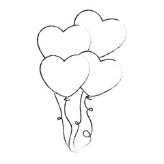 heart shaped balloons icon vector illustration design