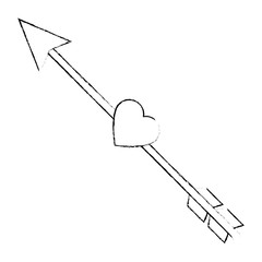 heart love with arrow decorative frame vector illustration design