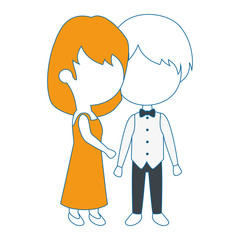 cute couple just married vector illustration design