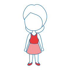 cute and little girl character vector illustration design