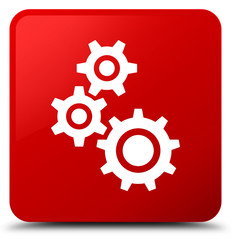 Gears icon red square button