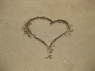 heart on sand