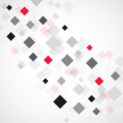 Abstract background with black and red squares. Modern vector design