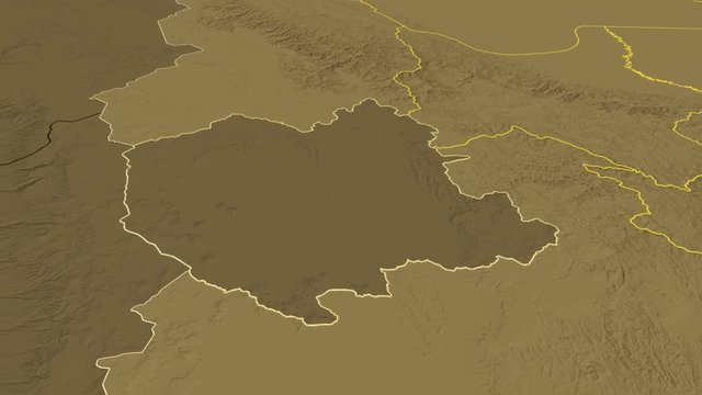 Oruro - Bolivia, region extruded. Bumps