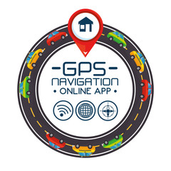 Fototapeta premium gps navigation online application vector illustration graphic design