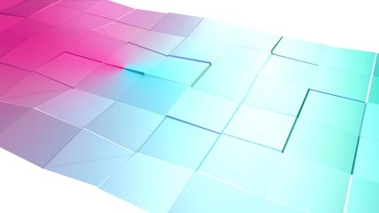 Abstract simple blue pink low poly 3D surface as decorative environment. Soft geometric low poly motion background of shifting pure blue pink polygons. 4K Fullhd seamless loop background - Powered by Adobe