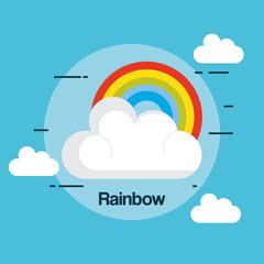state of the rainbow weather vector illustration design