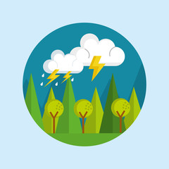 landscape day isolated icon vector illustration design