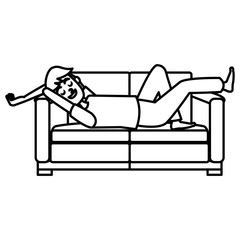 Man sleeping on coach icon vector illustration graphic design