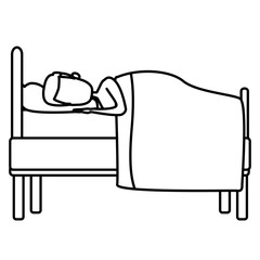 Sleeping in bed icon vector illustration graphic design