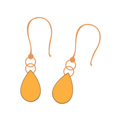 Isolated earrings on a white background, Vector illustration