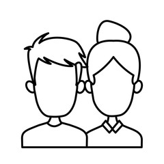Cute couple cartoon icon vector illustration graphic design