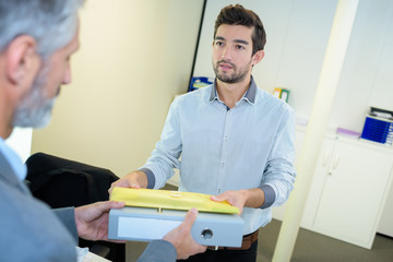 two businessmen working out new plan for future project