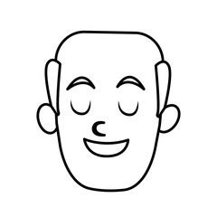 Obraz na płótnie Canvas Man smiling with eyes closed icon vector illustration graphic design