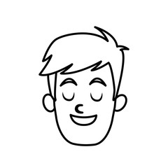 Man smiling with eyes closed icon vector illustration graphic design