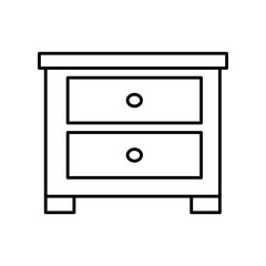 Wooden nightstand isolated icon vector illustration graphic design