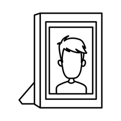 boy picture frame icon vector illustration graphic design