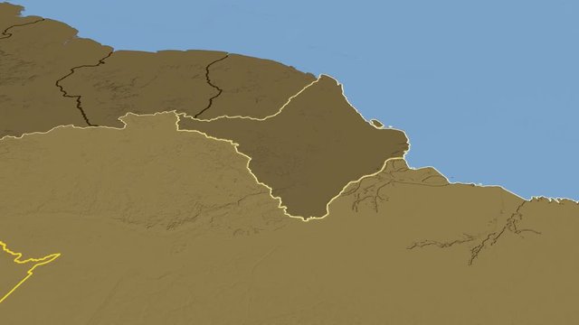 Amapa - Brazil, region extruded. Bumps
