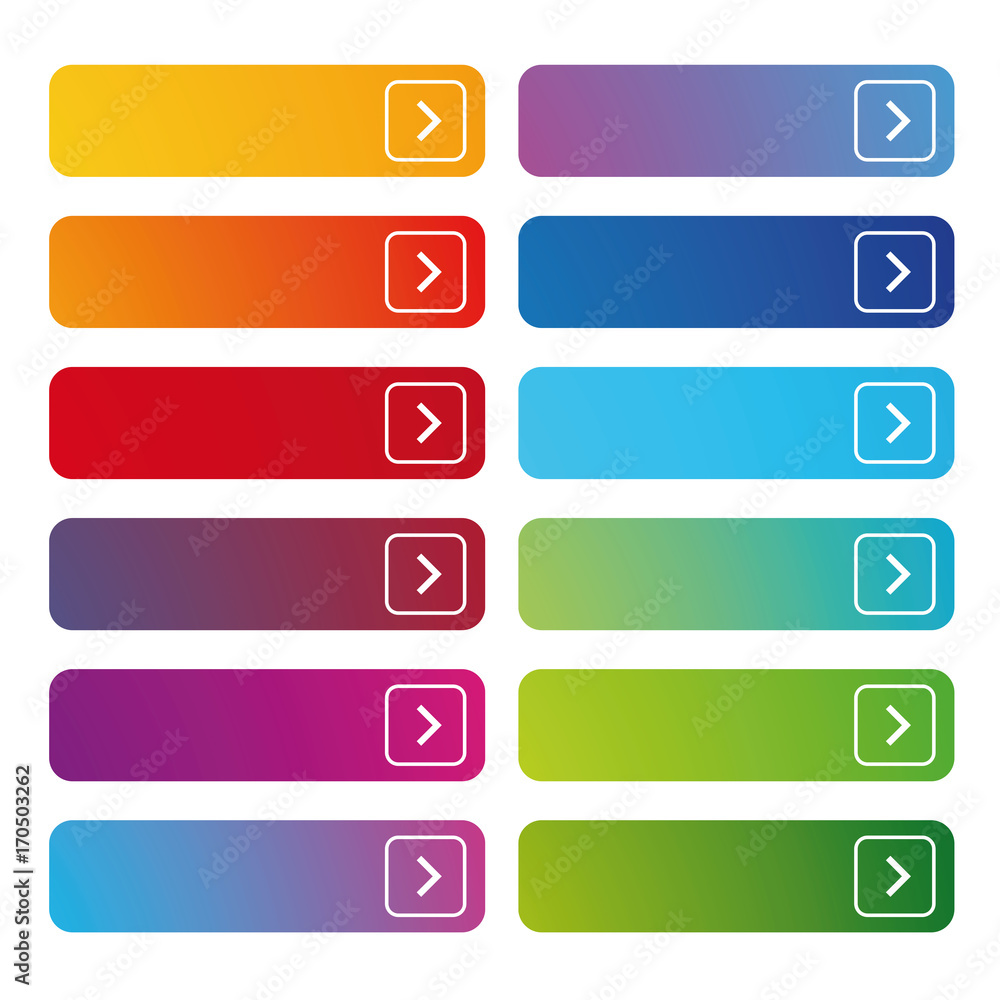 Poster empty web button set colorful