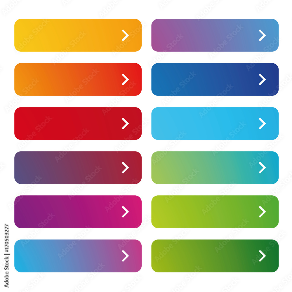 Poster empty web button set colorful