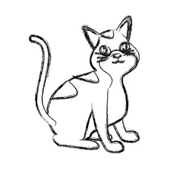Cat pet cartoon icon vector illustration graphic design