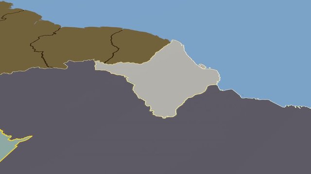 Amapa - Brazil, region extruded. Solids