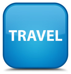 Travel special cyan blue square button