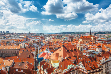 Fototapeta na wymiar Red roofs in Prague