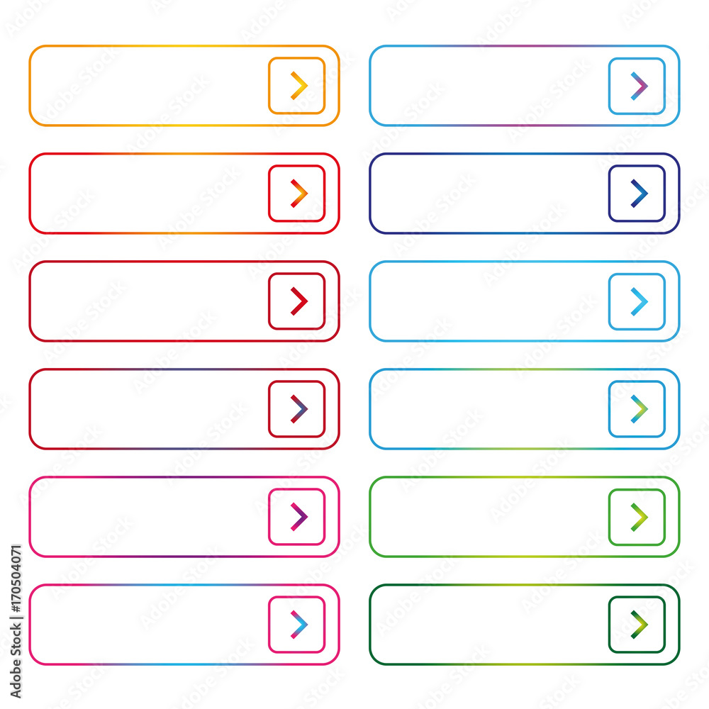 Poster empty web button set colorful