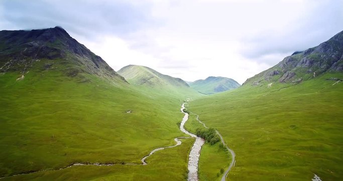 Aerial, Glen Etive, Scotland - Graded Version