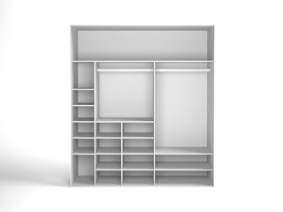 Wardrobe Isolated on White Background, 3D rendering