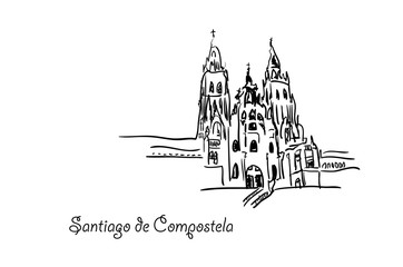 Santiago de Compostela. - obrazy, fototapety, plakaty