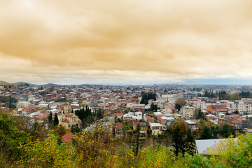 Obraz premium Beautiful view of Kutaisi town from Bagrati Cathedral hill