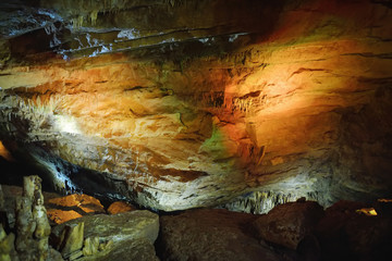 Insides of Kumistavi cave, known as Prometheus cave, one of Georgia’s natural wonders