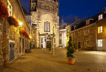Aachen Domhof At Night, Germany