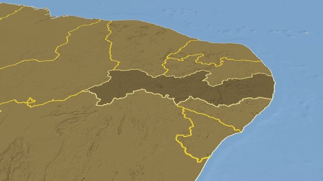 Pernambuco - Brazil, region extruded. Bumps