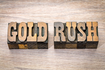 gold rush in western style wood type