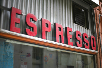 Large espresso sign - advertising coffee